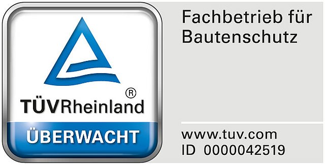 Abdichtungstechnik Klein unterzieht sich freiwillig den jährlichen Überprüfungen des TüV. Die Kriterien sind anspruchsvoll und vielfältig. Bisher wurde das TüV Siegel jedes Mal ohne Beanstandungen zur Nutzung freigegeben.